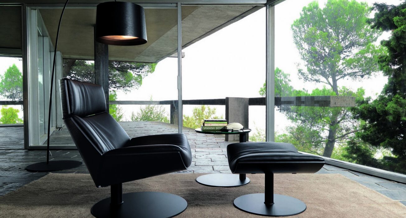 Black Stained Ash Swivel Armchair by Kara Aston